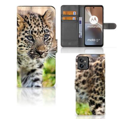 Motorola Moto G32 | Telefoonhoesje | Met pasjeshouder | Baby Luipaard