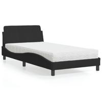 Bed met matras "Dover" fluweel zwart 100x200 cm