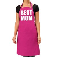 Roze keukenschort Best Mom voor dames   -