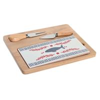 Set voor voorgerechtjes DKD Home Decor 24,5 x 20 x 1,2 cm Rood Blauw Keramiek Mediterrane Huizen