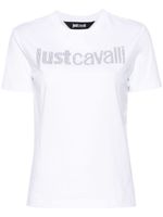 Just Cavalli t-shirt en coton à logo strassé - Blanc - thumbnail