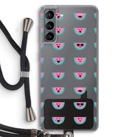 Smiley watermeloenprint: Samsung Galaxy S21 Transparant Hoesje met koord Smiley watermeloenprint: Samsung Galaxy S21 Transparant Hoesje met koord