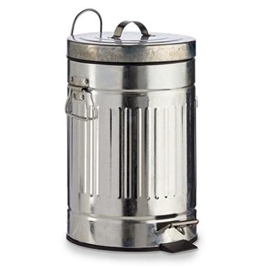 Vuilnisbak / pedaalemmer - zilver - 7 liter - 34 cm - metaal - Afvalemmers - Prullenbakken Vuilnisbak / pedaalemmer - zilver - 7 liter - 34 cm - metaal - Afvalemmers - Prullenbakken
