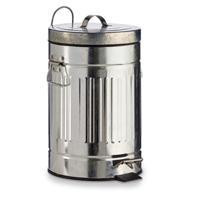 Vuilnisbak / pedaalemmer - zilver - 7 liter - 34 cm - metaal - Afvalemmers - Prullenbakken