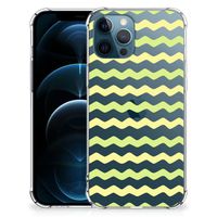 iPhone 12 | 12 Pro Doorzichtige Silicone Hoesje Waves Yellow - thumbnail