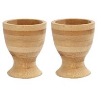 Eierdopjes - 8x stuks - hout - 6 cm - Ontbijt en lunch Pasen tafeldecoratie