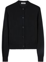 Jil Sander cardigan en maille fine à col rond - Noir