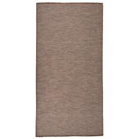 VidaXL Buitenkleed platgeweven 100x200 cm bruin
