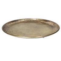 Kaarsenbord/decoratie dienblad - goud - metaal - D47 x H4 cm - rond - tafeldecoratie schaal