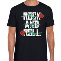 Rock and Roll t-shirt zwart voor heren - thumbnail