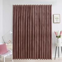 VidaXL Gordijn verduisterend met haken 290x245 cm fluweel antiekroze