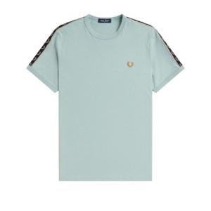 Fred Perry - Contrast Tape Ringer T-Shirt - Zilverblauw/ Grijs