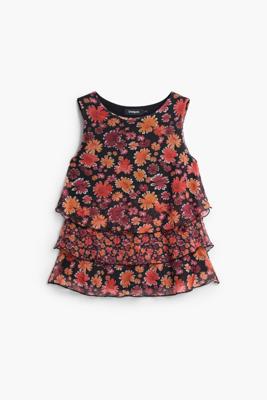 Mouwloos bedrukt T-shirt - RED - L