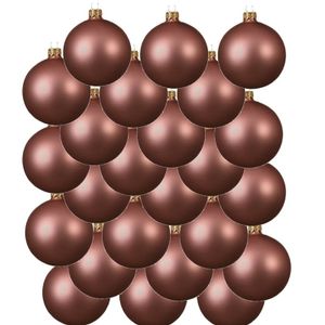 24x Glazen kerstballen mat oud roze 8 cm kerstboom versiering/decoratie   -