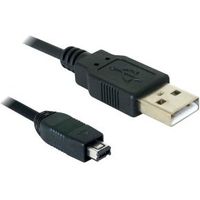 DeLOCK USB cable 2.0 mini 4-Pin Hirose 1,5m USB-kabel USB A USB B Zwart - thumbnail