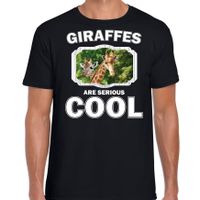 T-shirt giraffes are serious cool zwart heren - giraffen/ giraffe shirt 2XL  -