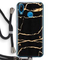 Gouden marmer: Huawei P20 Lite Transparant Hoesje met koord