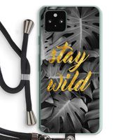 Stay wild: Pixel 5a 5G Transparant Hoesje met koord