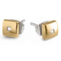 Boccia 05050-03 Oorknoppen titanium-diamant 0,025 ct goudkleurig-wit