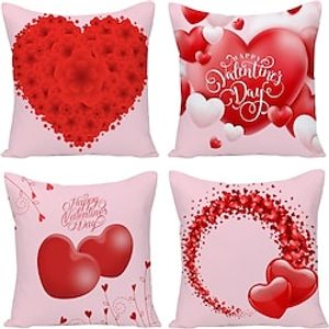valentijnsdag decoratieve toss kussens cover 4pc kabouters zachte vierkante kussen case kussensloop voor slaapkamer woonkamer slaapbank stoel Lightinthebox