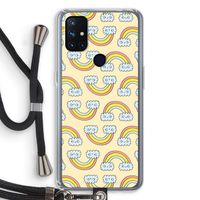 Regenboog: OnePlus Nord N10 5G Transparant Hoesje met koord