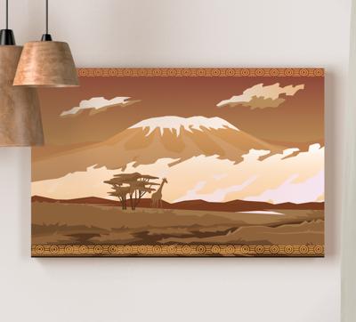 Canvas natuur landschap Kilimanjaro bruin landschap
