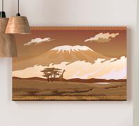 Canvas natuur landschap Kilimanjaro bruin landschap