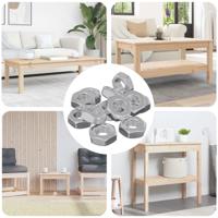 VidaXL Zeshoekige moeren 12 pcs zilver m8 ijzer