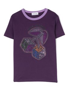 Marc Jacobs Kids t-shirt en coton à ornements strassés - Violet