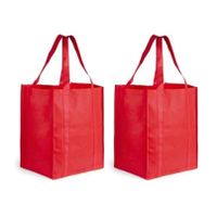 3x stuks boodschappen tas/shopper rood 38 cm