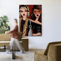 Urban Cotton Wandkleed 'Fall Friends' 80 x 110cm in Frame - black