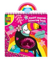 SES Creative kleurboek magische pailletten meisjes roze