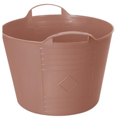 Flexibele kuip / emmer - oudroze - 15 liter - kunststof - 35 x 28 cm - met handvatten
