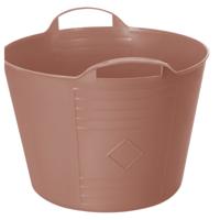 Flexibele kuip / emmer - oudroze - 15 liter - kunststof - 35 x 28 cm - met handvatten