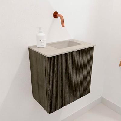 Toiletmeubel Mondiaz Joya Dlux | 40 cm | Meubelkleur Shadow | Faye wastafel Opalo Wasbak Rechts | Zonder kraangat(en)