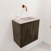 Toiletmeubel Mondiaz Joya Dlux | 40 cm | Meubelkleur Shadow | Faye wastafel Opalo Wasbak Rechts | Zonder kraangat(en)