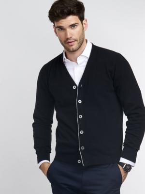 Heren-vest met V-hals van cashmere