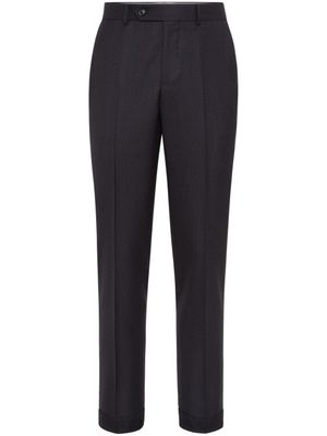 Brunello Cucinelli pantalon de tailleur à motif pied-de-poule - Gris