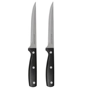 Secret de Gourmet snijmes/keukenmes Essential - 2x stuks - RVS - zwart - 28 cm