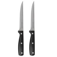 Secret de Gourmet snijmes/keukenmes Essential - 2x stuks - RVS - zwart - 28 cm