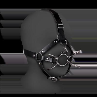 Ouch! by Shots Hoofdharnas met Spider Gag en Neus Haken - Zwart