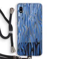 Blauwe nerven: Samsung Galaxy A10 Transparant Hoesje met koord
