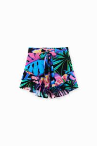 Tropische short met ruches - BLUE - S