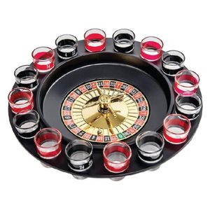 Roulette drankspel - kunststof - set met wiel - shots - casino spel