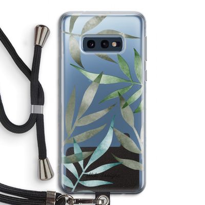Tropical watercolor leaves: Samsung Galaxy S10e Transparant Hoesje met koord