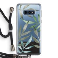 Tropical watercolor leaves: Samsung Galaxy S10e Transparant Hoesje met koord