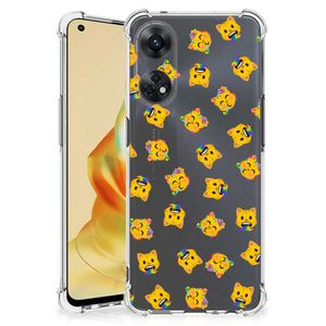 Doorzichtige Silicone Hoesje voor OPPO Reno8 T 4G Katten Emojis