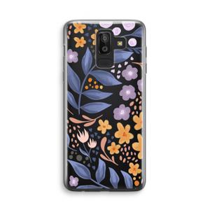 Flowers with blue leaves: Samsung Galaxy J8 (2018) Transparant Hoesje