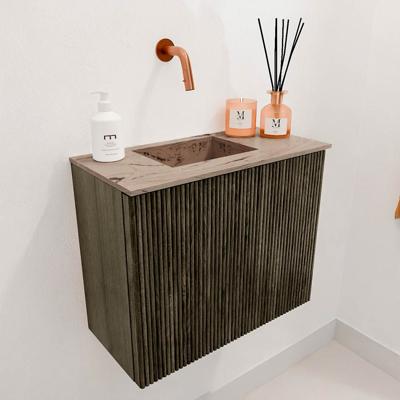 Toiletmeubel Mondiaz Joya Dlux | 50 cm | Meubelkleur Shadow | Faye wastafel Arena Wasbak Links | Zonder kraangat(en)