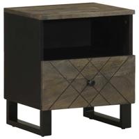 Nachtkastje 40x33x46 cm massief mangohout zwart